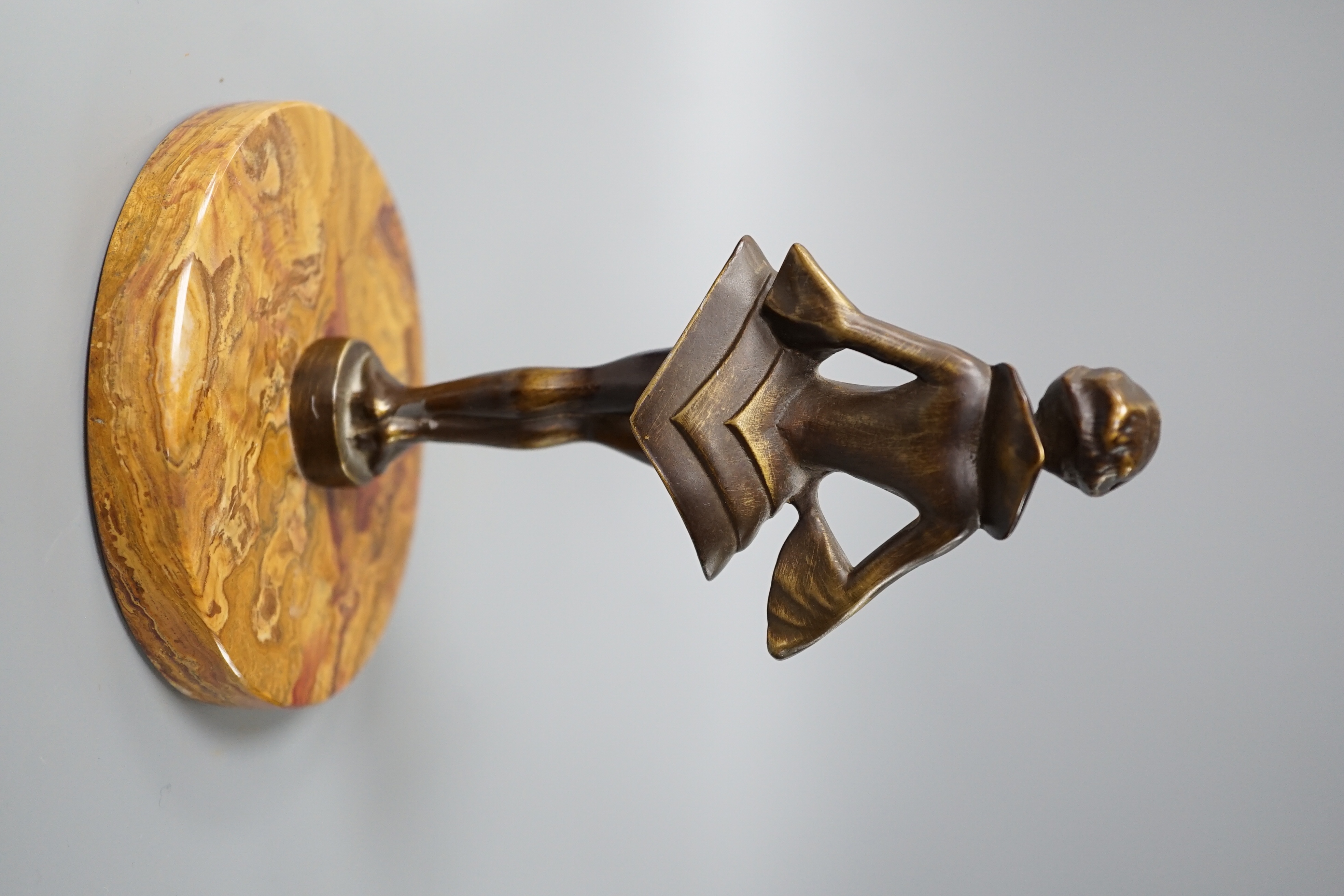 An Art Deco style bronze figure of a woman, 17 cms high.